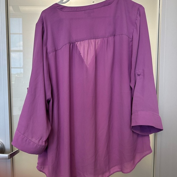 Torrid Harper - Lavender Ruffle Georgette Blouse size 2X - Picture 4 of 6